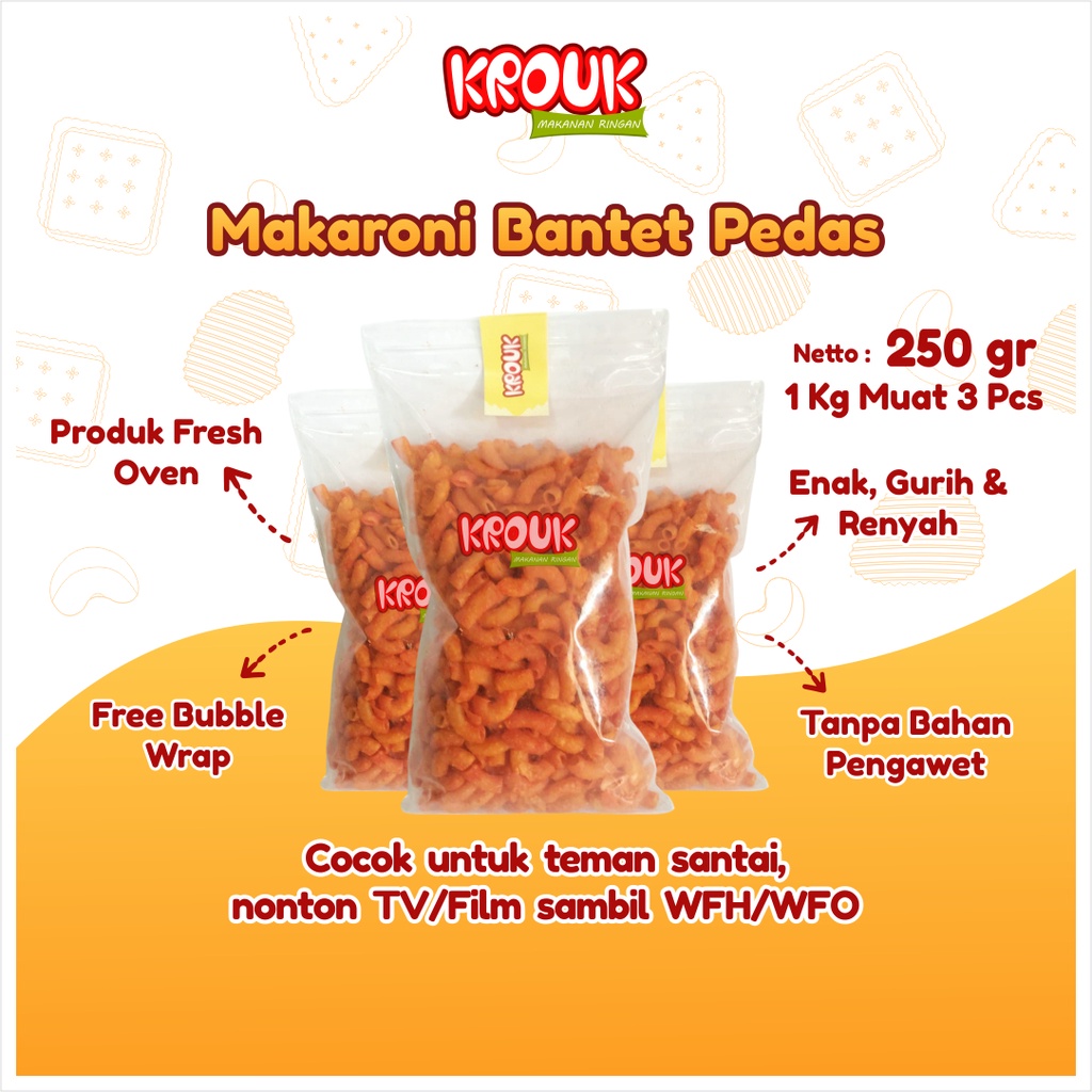 

Krouk Snack Makaroni Makroni Macaroni Macroni Bantet Bantat Pedas Goreng Krispi Krispy Renyah Gurih Pedas Jajanan Cemilan Camilan Ngemil Makanan Ringan Kekinian Murah Kiloan Halal 250 Gram