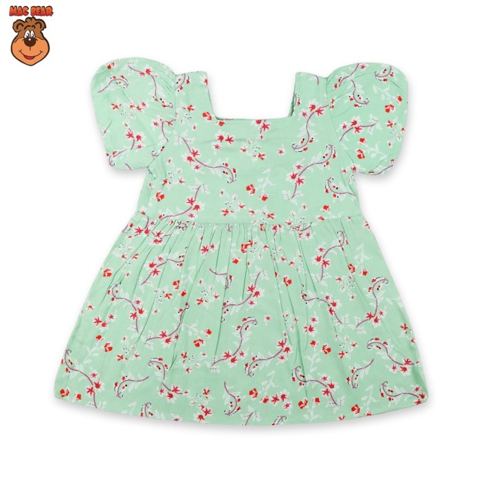MacBee Baju Anak Perempuan Dress Anak Princess Yasmine Flowerss - Tosca, Size 4