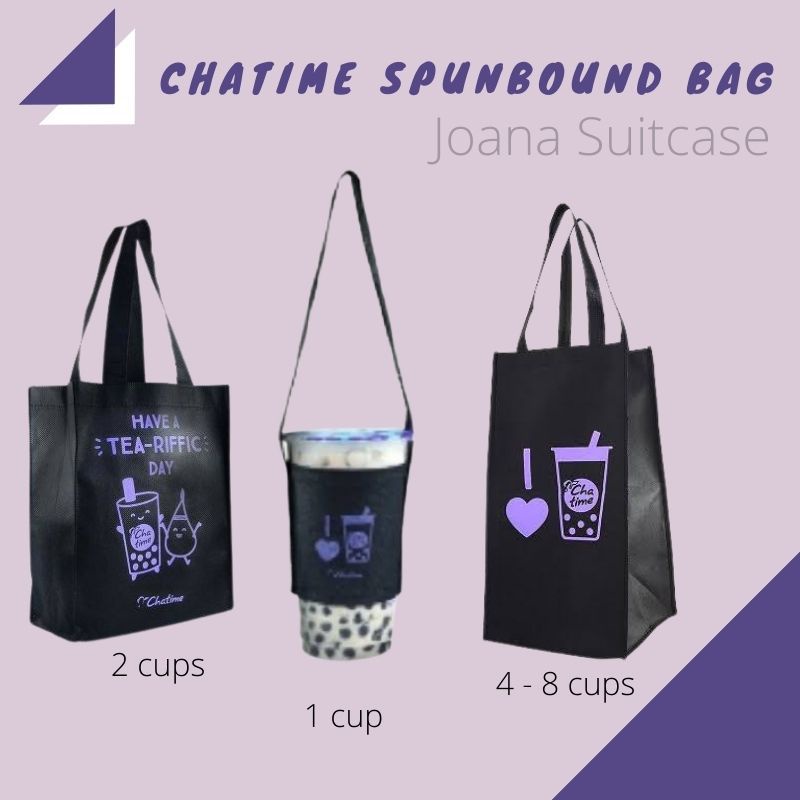 Tas Totebag Kain Spunbond Chatime Tas Belanja Lipat Reusable Goodie Bag Merchandise Chatime Tas Spun