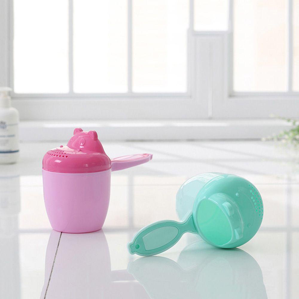 NEEDWAY Cangkir Keramas Bayi Shower Water Spoon Bath Wash Cups PP Hippo Kartun Beruang Renang Kepala Siram Botol