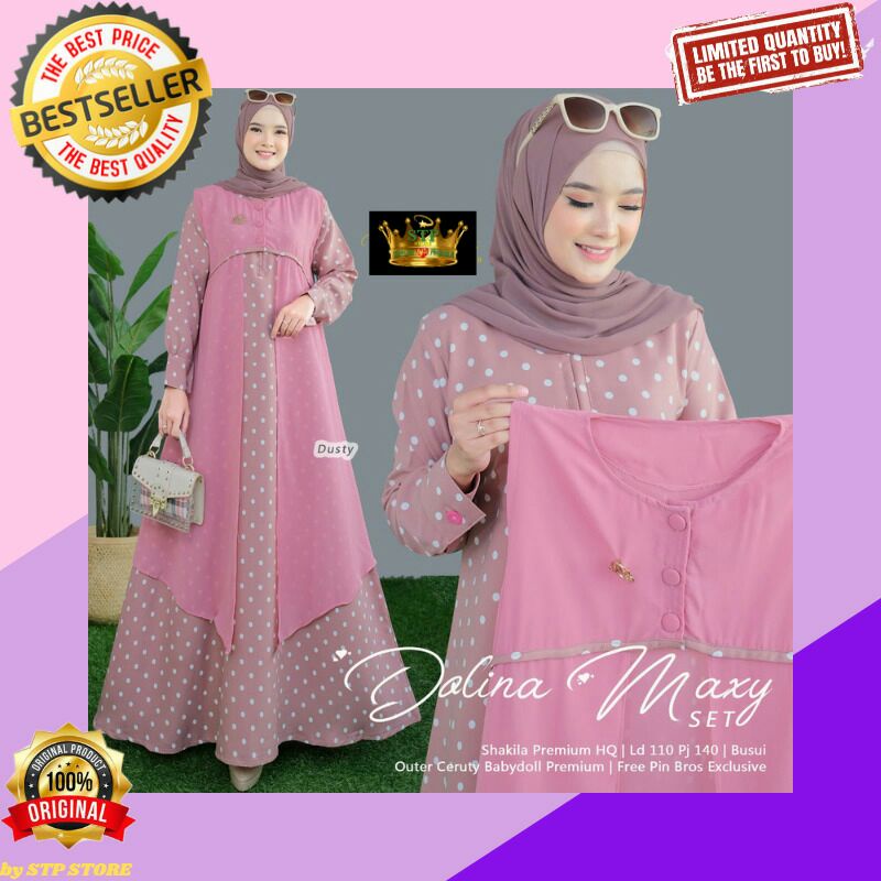 DALINA DRESS SET MAXY SETELAN BUSANA MUSLIM BUSUI PREMIUM ORIGINAL SOLO TERBARU