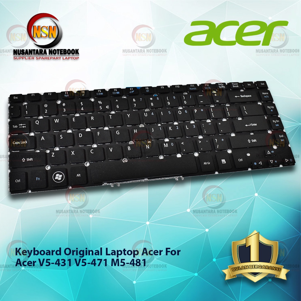 Keyboard Acer V5-431 V5-471 M5-481 Hitam Black for Laptop Acer