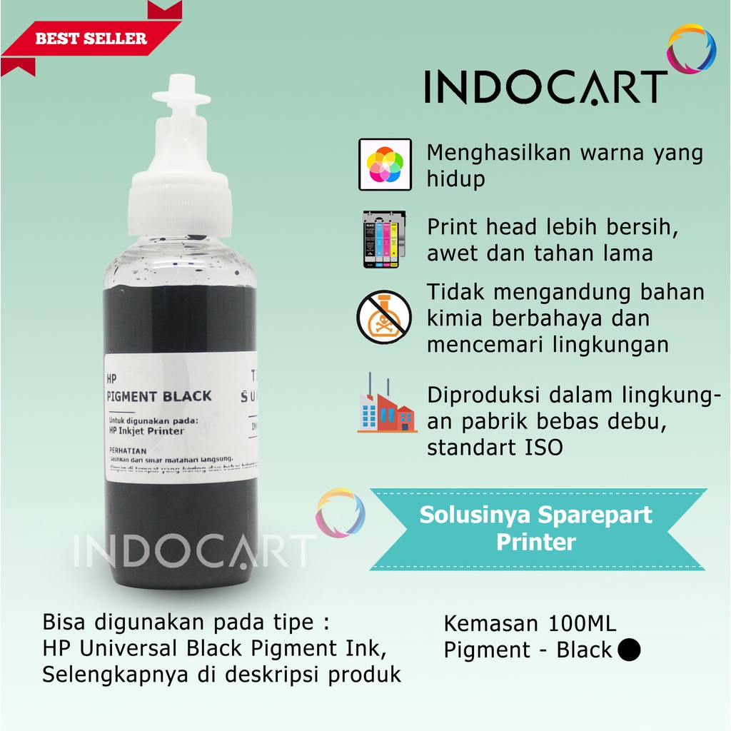 IndoCart Tinta Refill HP 46 678 680 685 703 704 802 803-Pigment-100ml