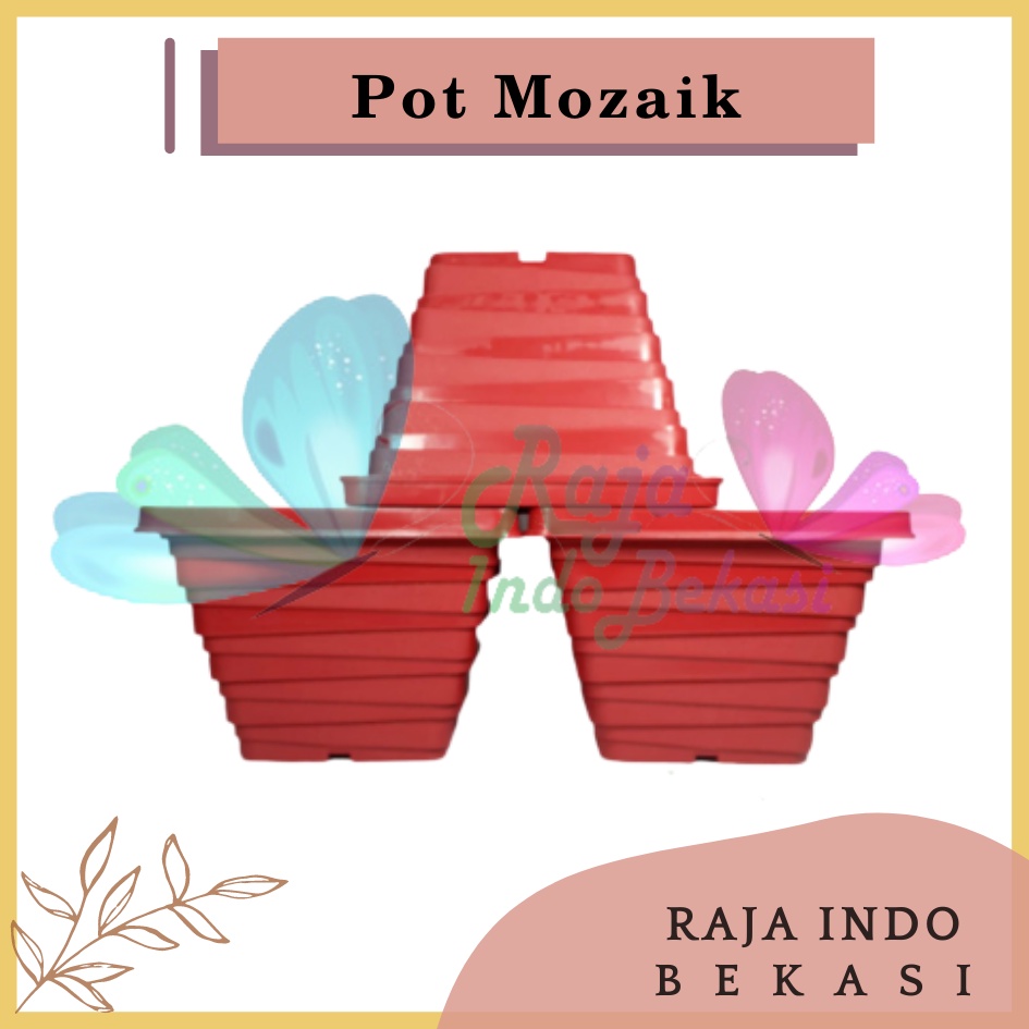 Pot Mozaik 21 Merah Bata By Garden Of Love Pot Bunga Plastik Putih Murah Mirip Pot Kenanga 21 Putih