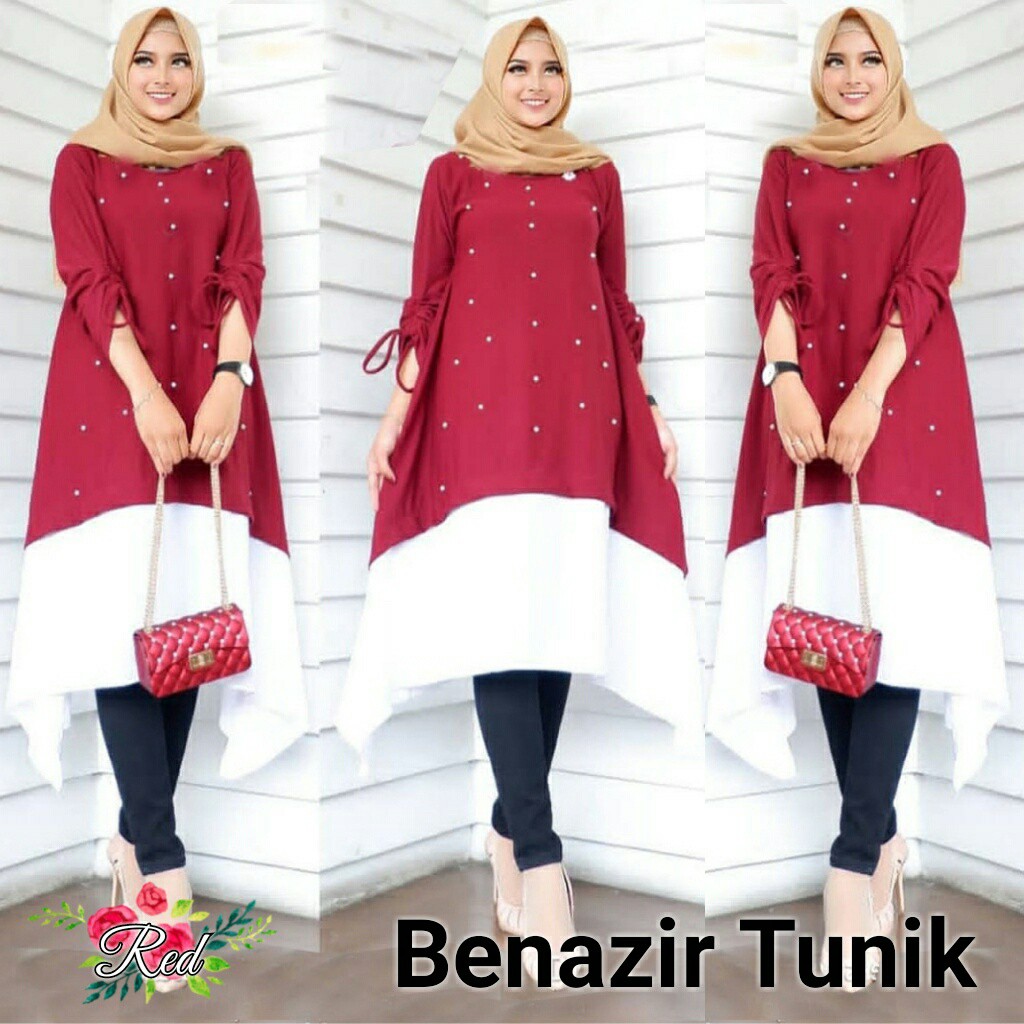 FWG - BENAZIR TUNIK / TUNIK WANITA TERBARU / TUNIK HIJAB WANITA MUSLIM TERBARU / HIJAB MAXY TUNIK