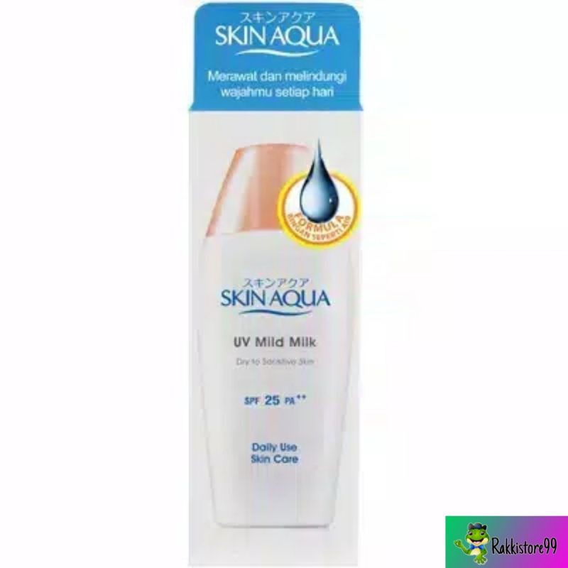 ❣️Rakkistore99❣️ Skin Aqua UV Mild Milk SPF 25 PA++ 40g (TUTUP PINK)