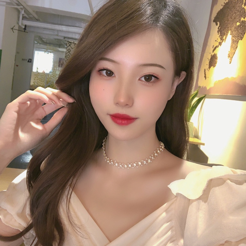 Korean Elegant Pearl Necklace Retro Fashion Choker Necklace Gold Chain Women Accessories Jewelry Gift