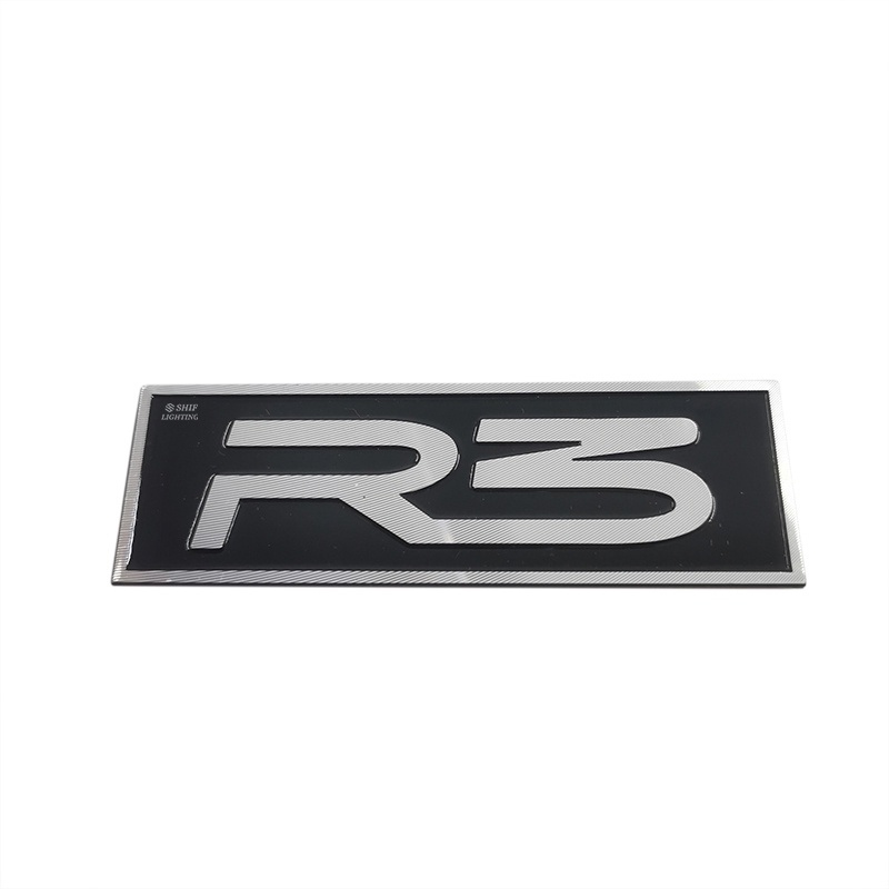 1pc Stiker Emblem Logo R3 Bahan Metal Untuk Dekorasi Mobil R3