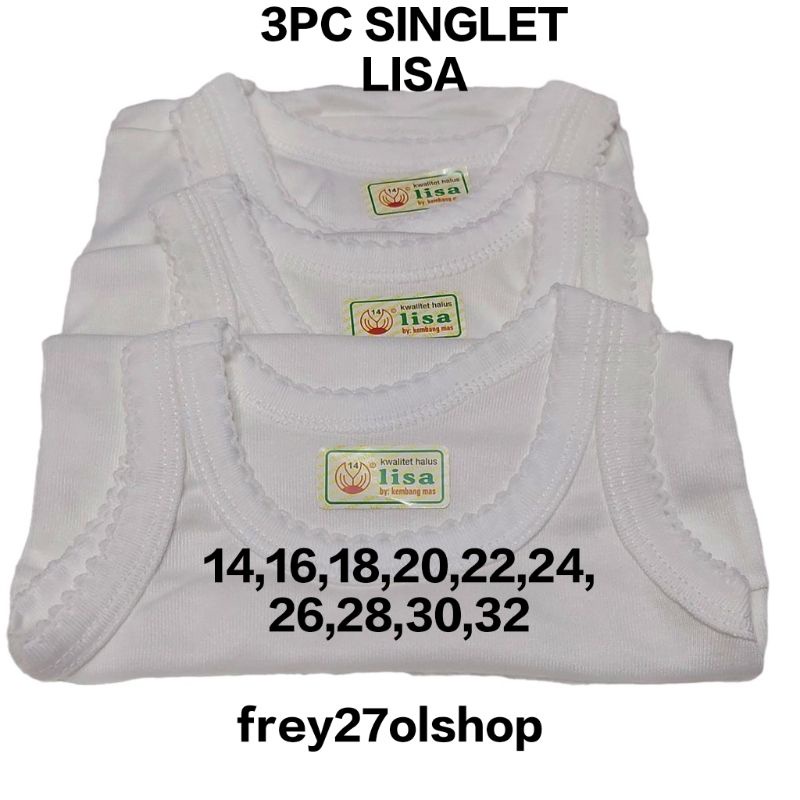 3PC SINGLET/KAOS DALAM PUTIH ( LISA)