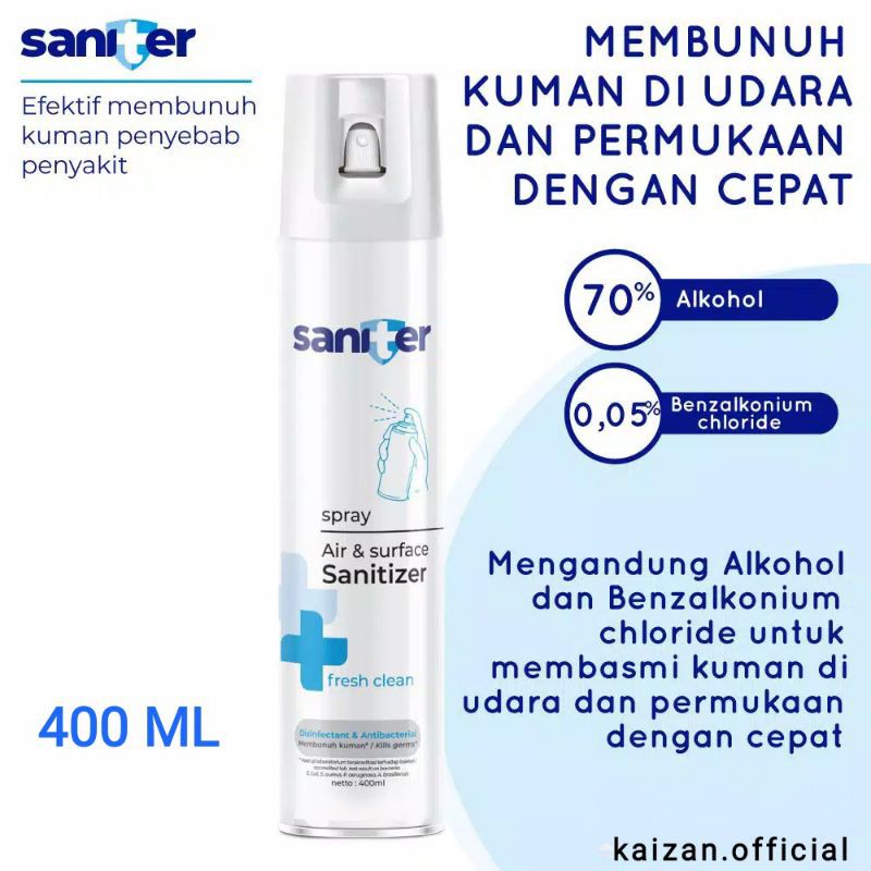 SANITIZER SPRAY AIR SURFACE 400 ML