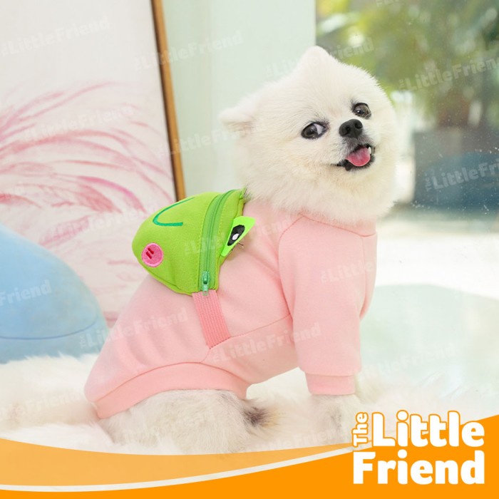 Baju Anjing Kucing Tas Sling Zipper Bag Belakang Cute FROG KERROPI