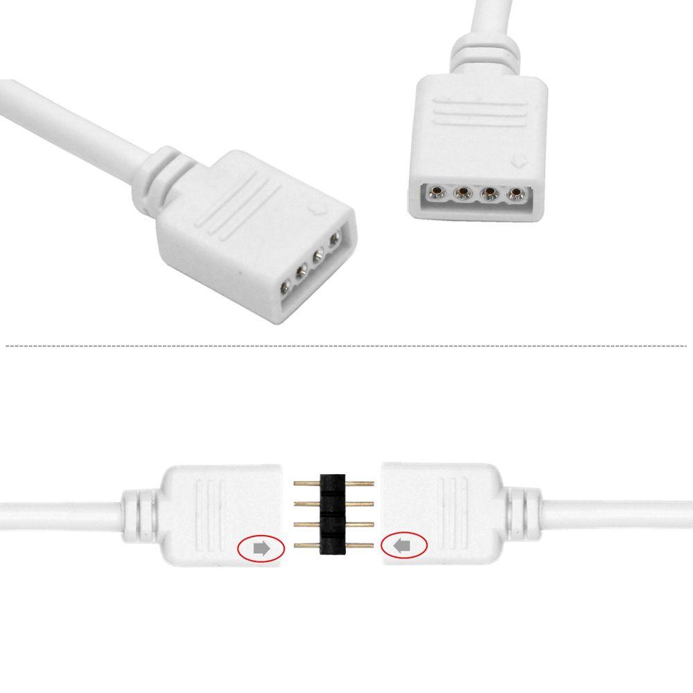 Lanfy Kabel Ekstensi Strip Cahaya Putih 4PIN Extender Cord Aksesori Untuk 2835555050lampu Strip LED Dengan Jarum Lampu Band