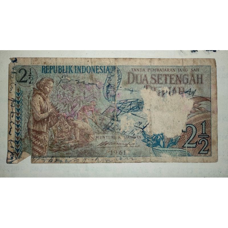 Uang Antik DUA SETENGAH Rupiah