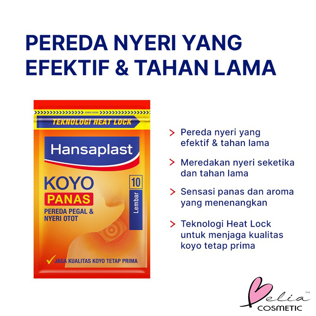 ❤ BELIA ❤ Hansaplast Koyo Hangat | Koyo Panas isi 10 lembar | Halal | BPOM Pegal Nyeri Otot