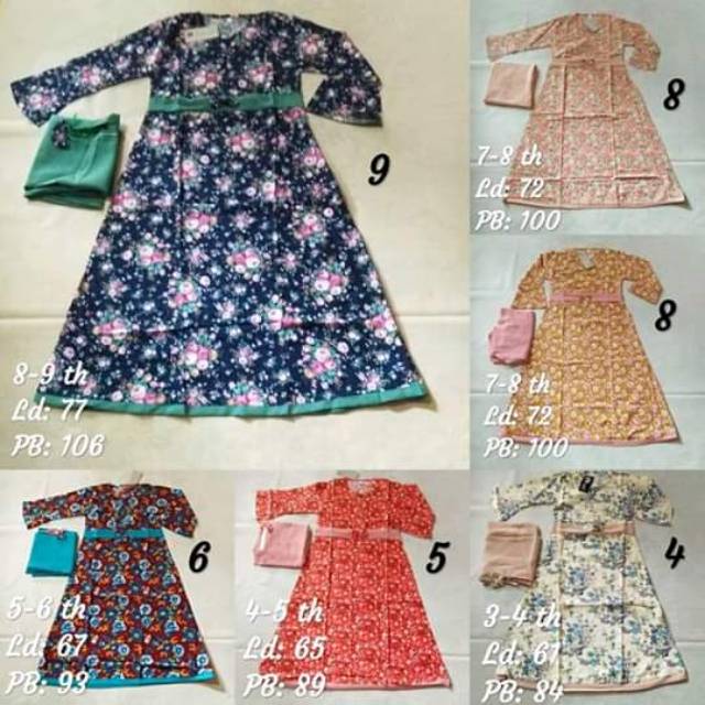 Gamis anak motif Bunga