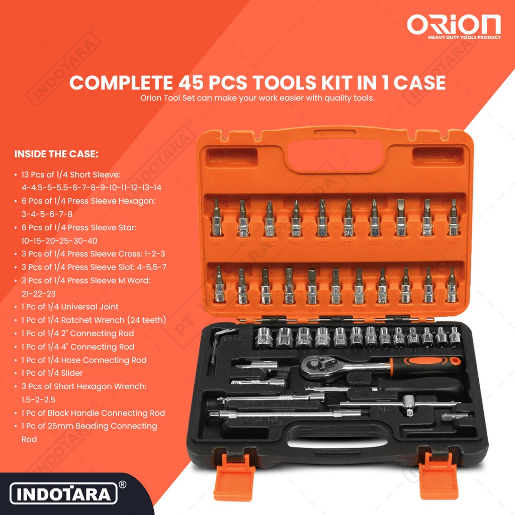 Hand Toolset / Tool Kit Set / Toolkit Toolbox Orion - TR005-2