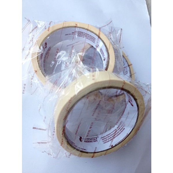 Lakban Kertas Masking Tape BAZIC 1inch x 20 Yard / Isolasi Kertas Murah Ukuran Sedang