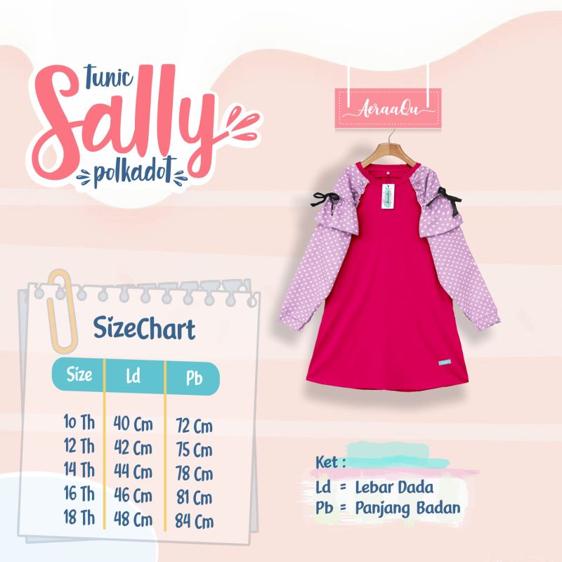 ‼️ READY ‼️ 10-18t TUNIK SALLY BY AERAAQU TUNIK ANAK