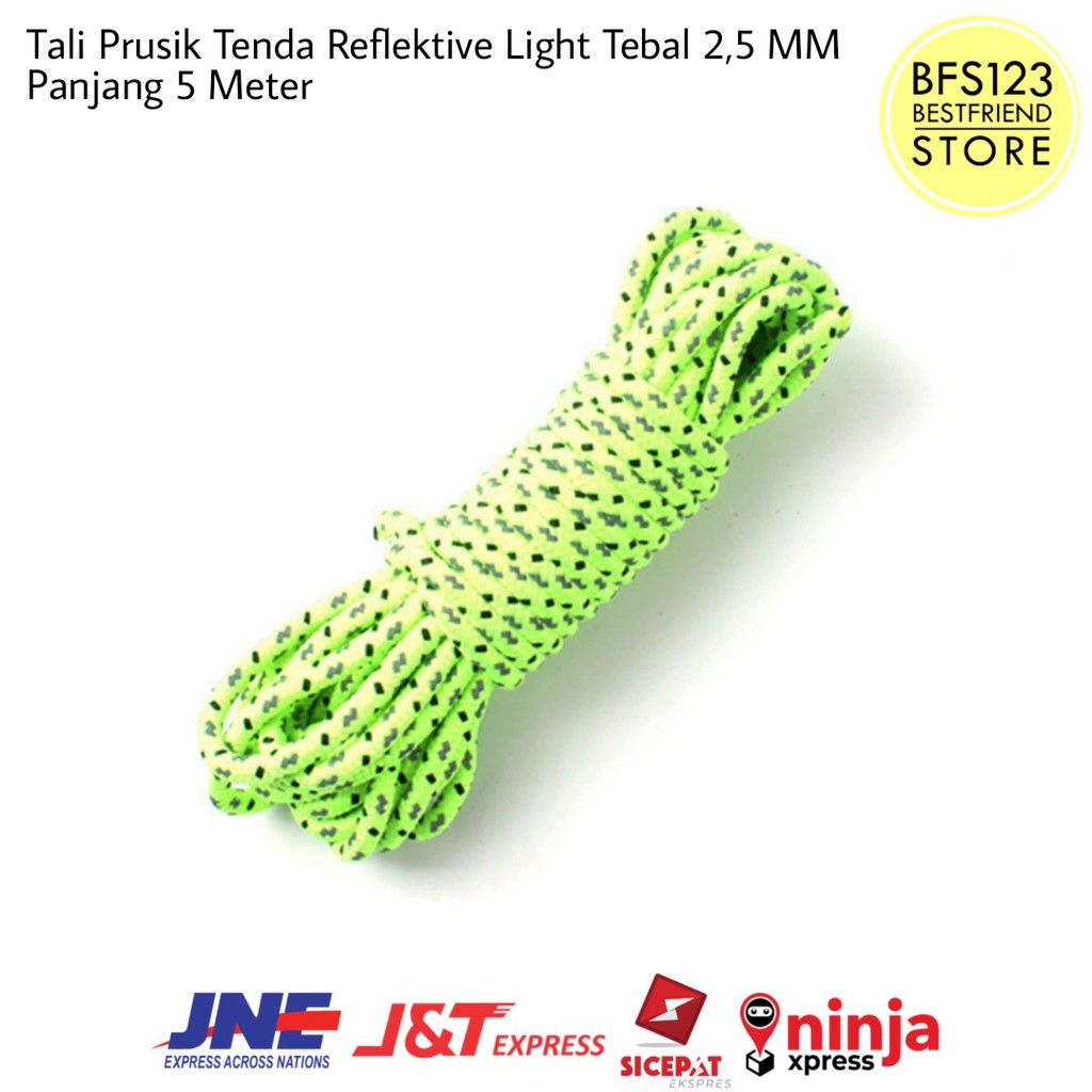 Tali Prusik Tenda Reflektive Light Tebal 2,5 MM Panjang 5 Meter