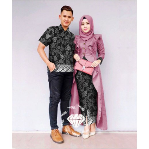 Baju Setelan Pakaian Couple Pasangan Wanita Remaja Batik Suami Istri Terbaru 2022 Model Kekinian Trendy Bahan Katun Prada Couple Pesta Kondangan Ukuran Ld 104 Set Long Tunik Mewah Setelan Rok Termurah