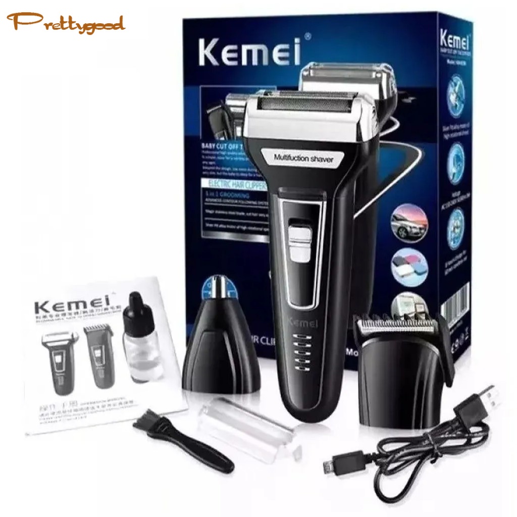 Shaver Kemei 3 Barber Machine Pada 1 Km-6558 / 6776 Nose Shaver Rambut Dan Tubuh - PD