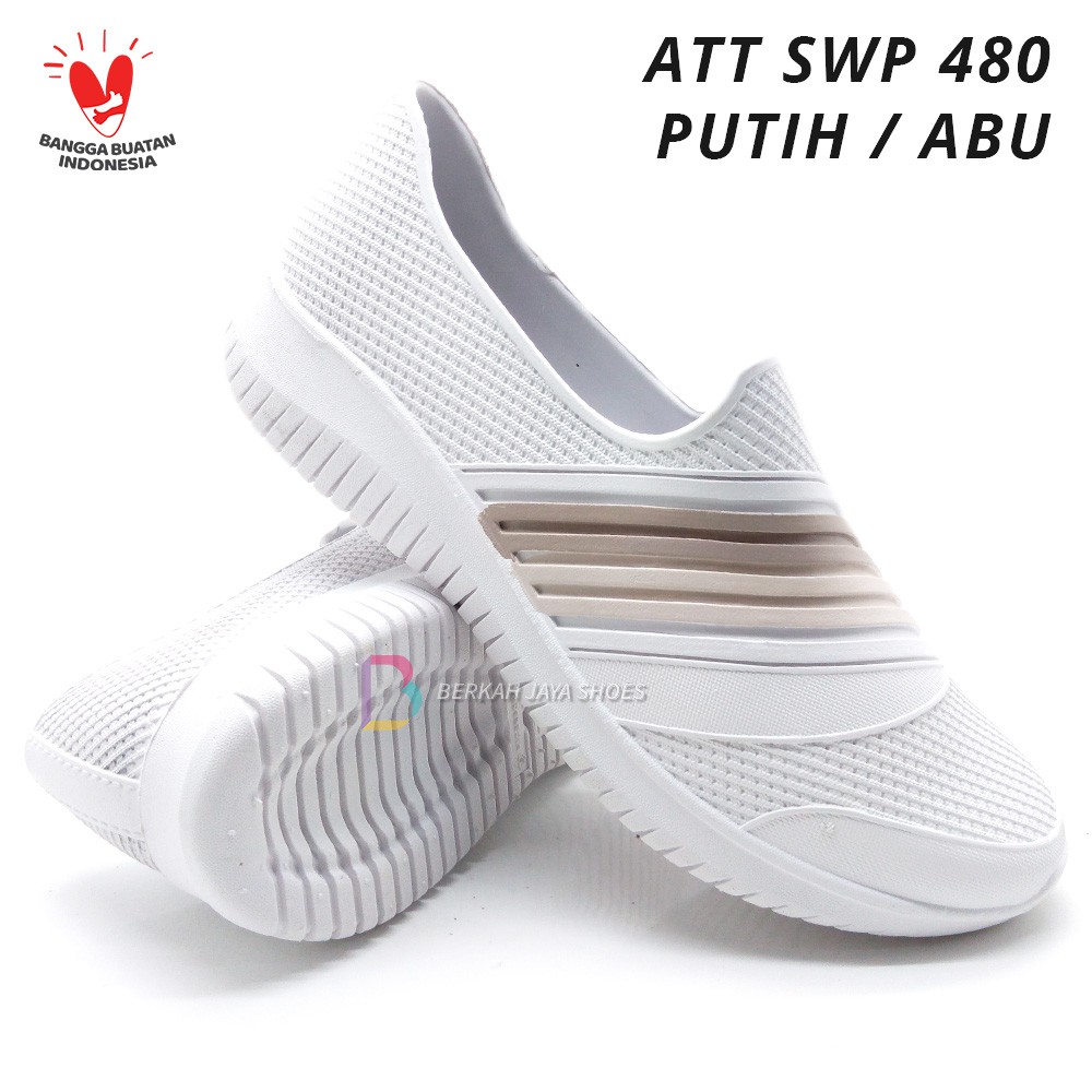 Sepatu Karet Wanita - Sepatu Slip On Karet Wanita ATT SWP 480 Putih - Anti Air &amp; Anti Slip