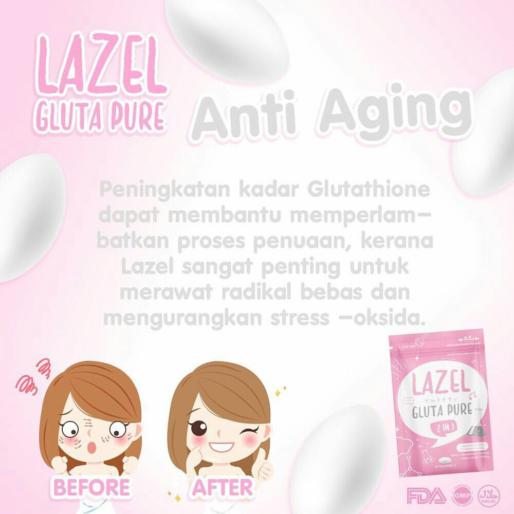 Lazel Gluta Pure 2 in 1 Isi 30 Softgel By Skinest Thailand 100% Original SUPLEMEN PEMUTIH