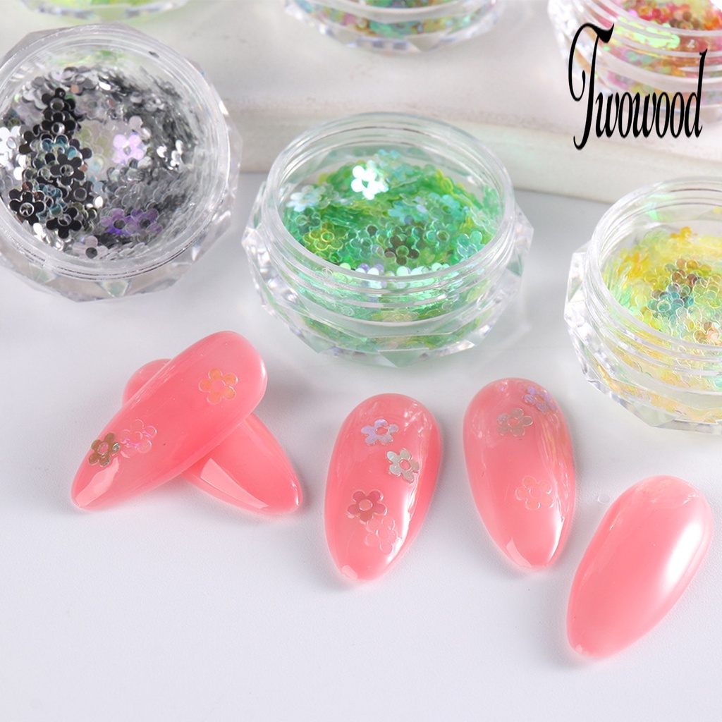 1 Kotak Payet Glitter Bentuk Bunga Untuk Dekorasi Nail Art