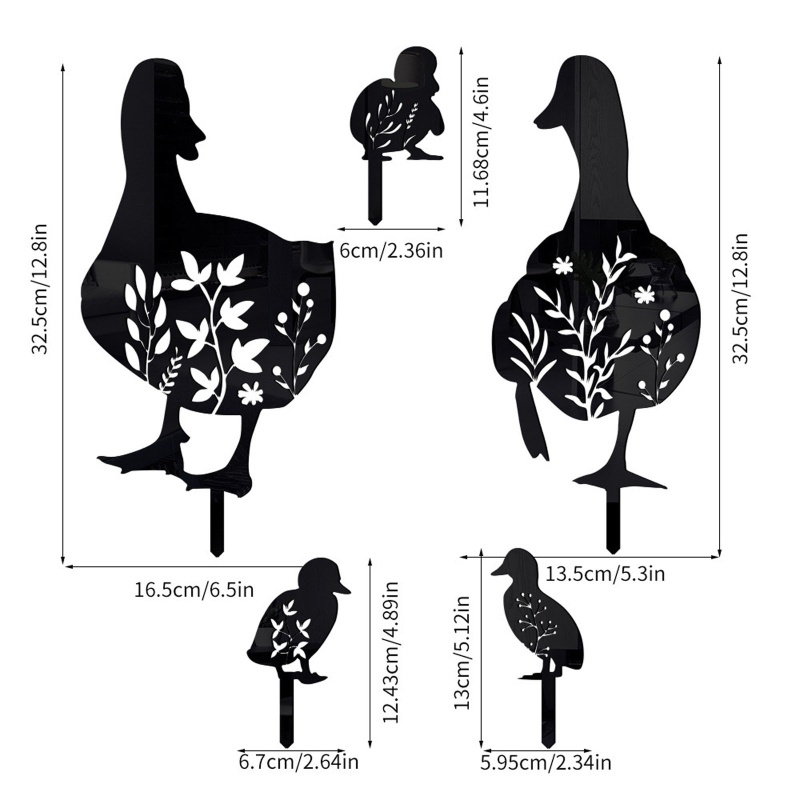 5 Pack Ornamen Patung Bebek Hitam Untuk Dekorasi Taman