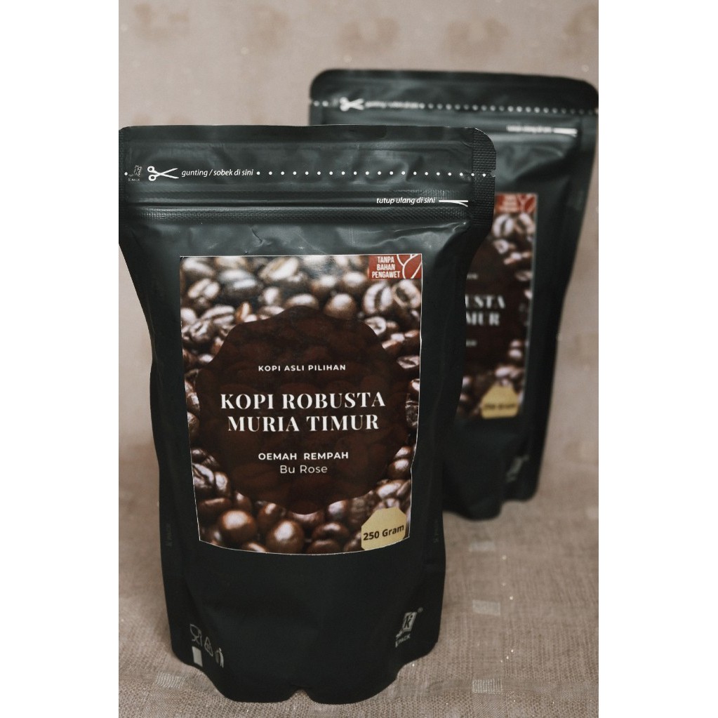 

Kopi Robusta Muria Timur MURNI 250 gr Giling Halus /Giling Kasar