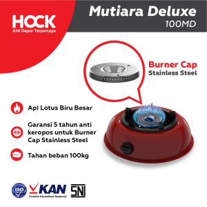 HOCK MUTIARA DELUXE 100MD Kompor Gas 1 Tungku Si Api Biru - WARNA MERAH (PALING LARISSS)