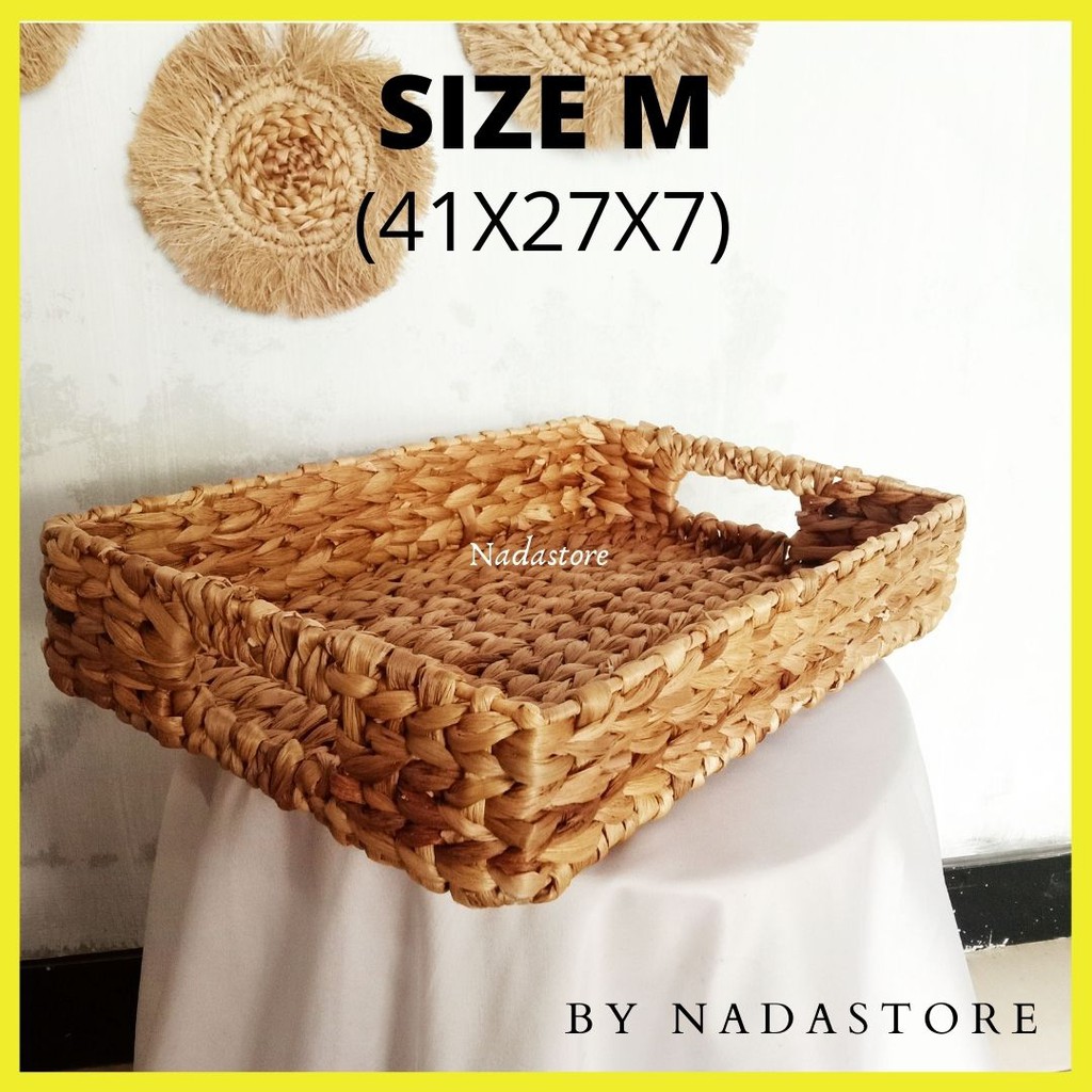 Storage Baskets for Organizing, Decorative Wicker Baskets . Tray Anyaman Enceng gondok