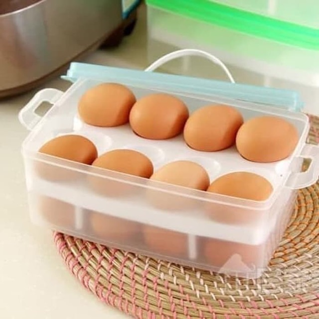 Box telur 2 susun isi 24 ps egg box kotak penyimpanan telur