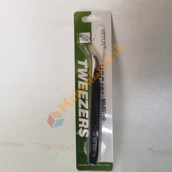 Pinset Bengkok Tweezer Stainless Elektronik