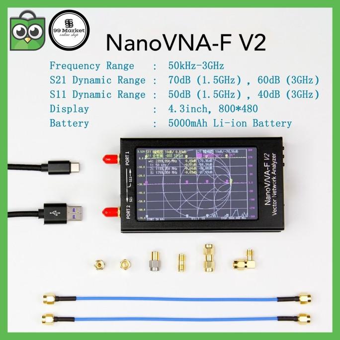 NanoVNA-F V2 50KHz-3GHz Vector Network Analyzer Nano VNA F SWR Antena