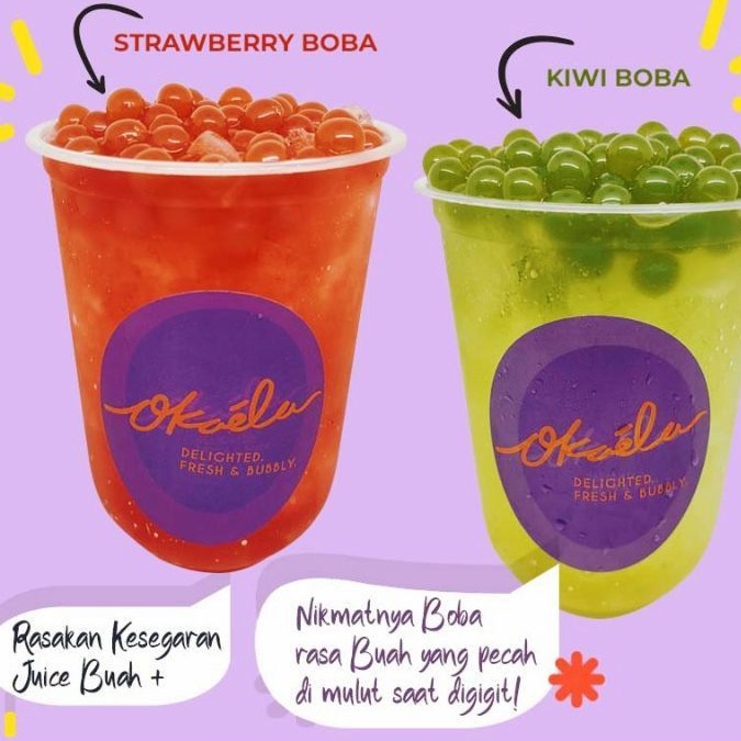 

PAKET COMBO JUICE KIWI BOBA + STRAWBERRY BOBA OKAELA