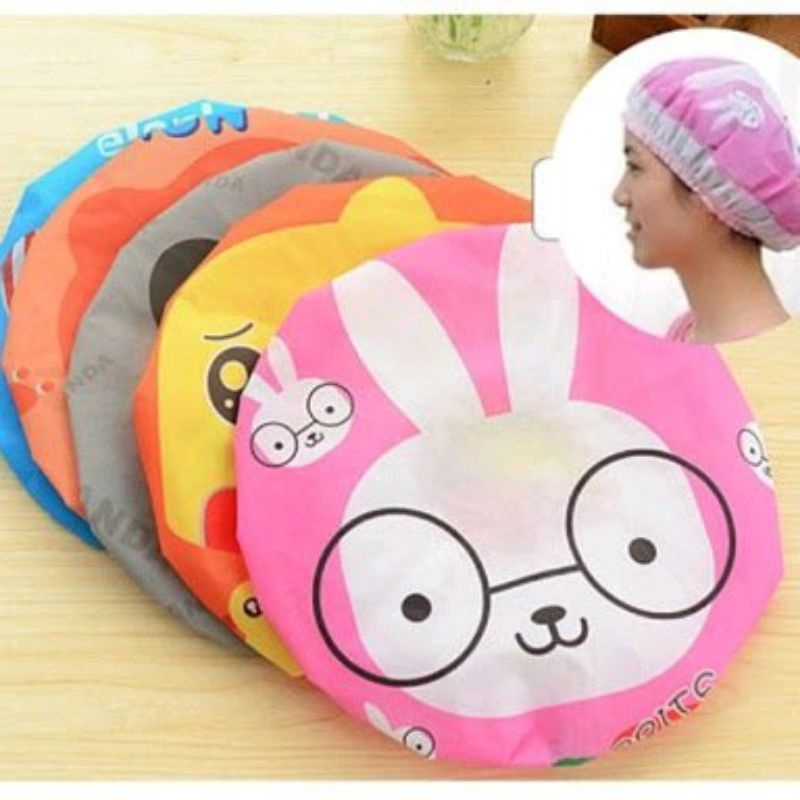 SHOWER CAP (PENUTUP KEPALA )KETIKA MASKERAN /MANDI