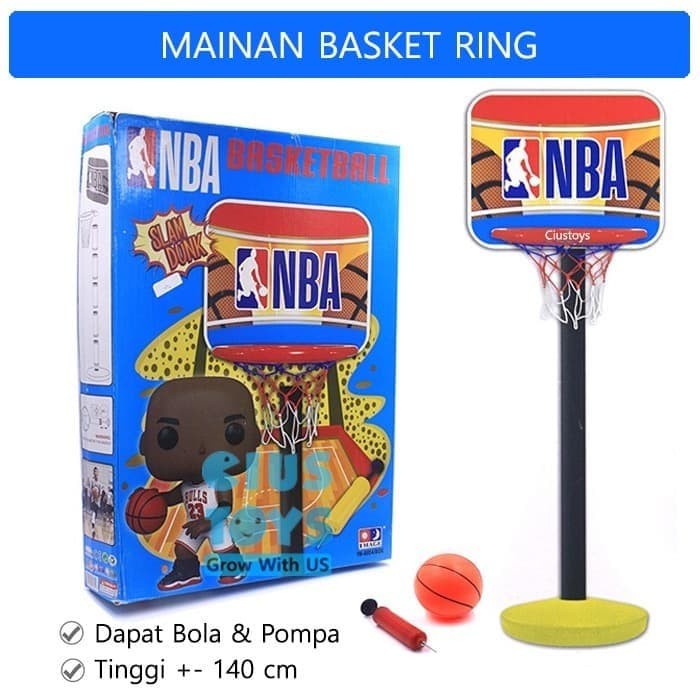 Mainan Anak Laki-laki ring JUSTICE BASKET BALL Edukasi olahraga Sport usia 3 4 5 6 Tahun -Kado ulang Tahun