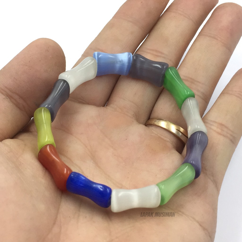 [Bayar di Tempat] GELANG BATU CAT EYE MULTI WARNA