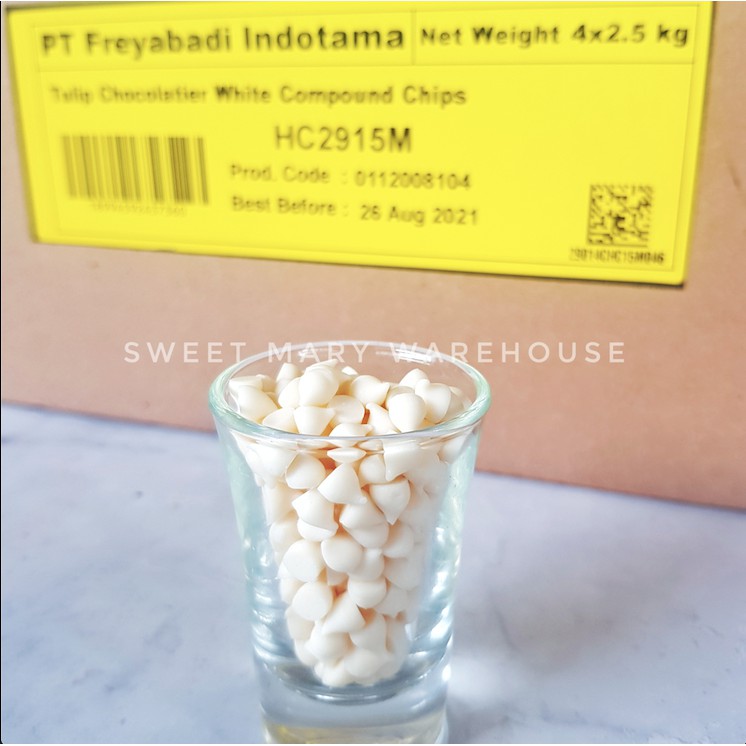 

Cokelat Putih White Chocolate Chips 500gr Choco Chips Tulip