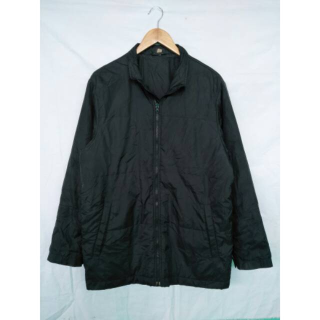 Jaket parasut uniqlo original hitam polos cowok second