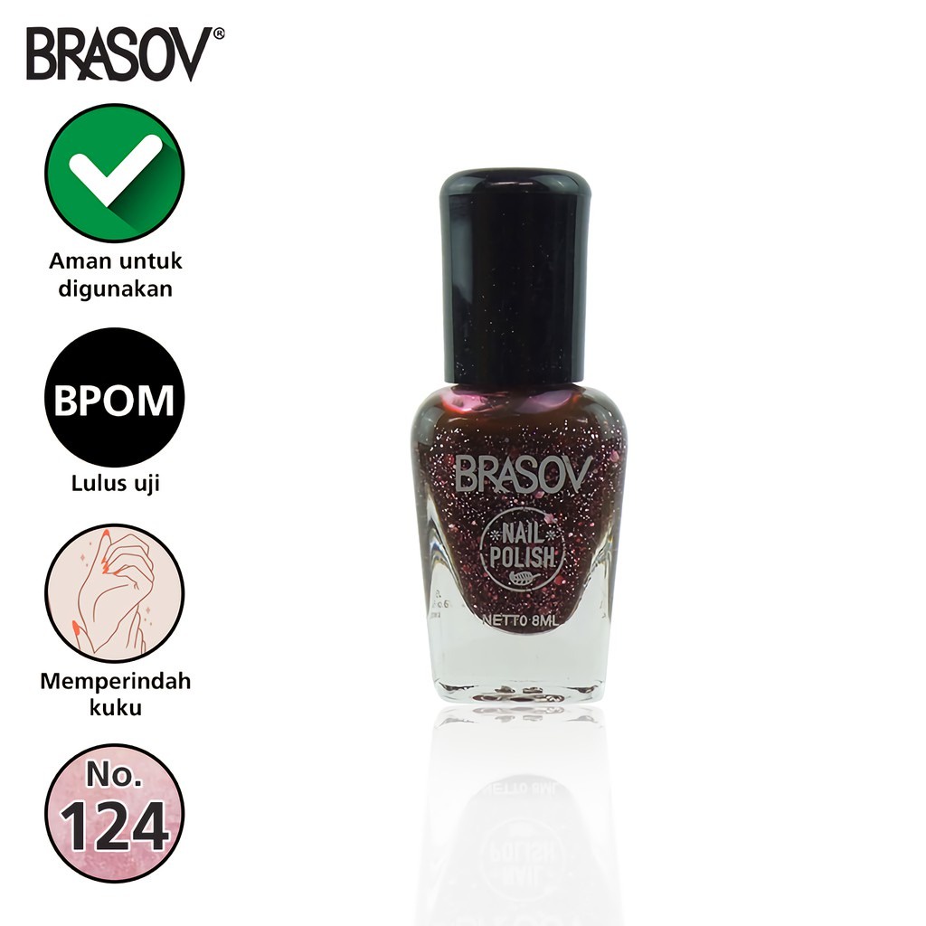 BRASOV Kutek Glitter 8 ML | Kutek Glitter Nail Polish Glitter  by AILIN