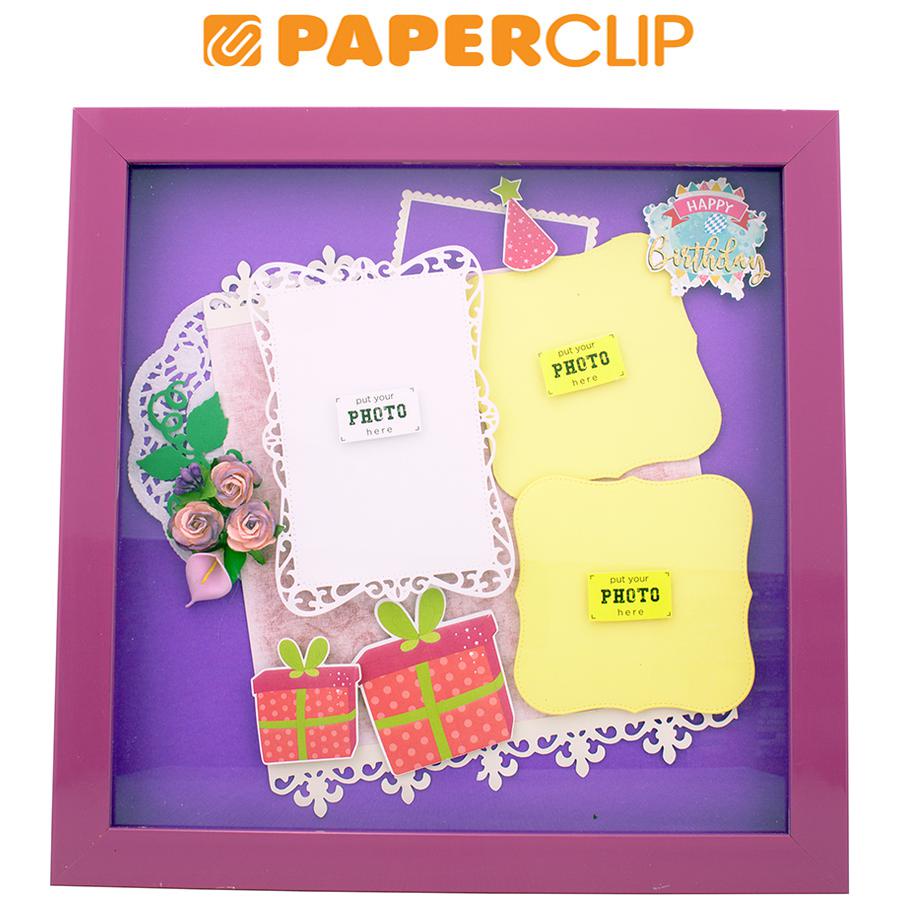 

SCRAPFRAME 30 X 30 CM BIRTHDAY PURPLE