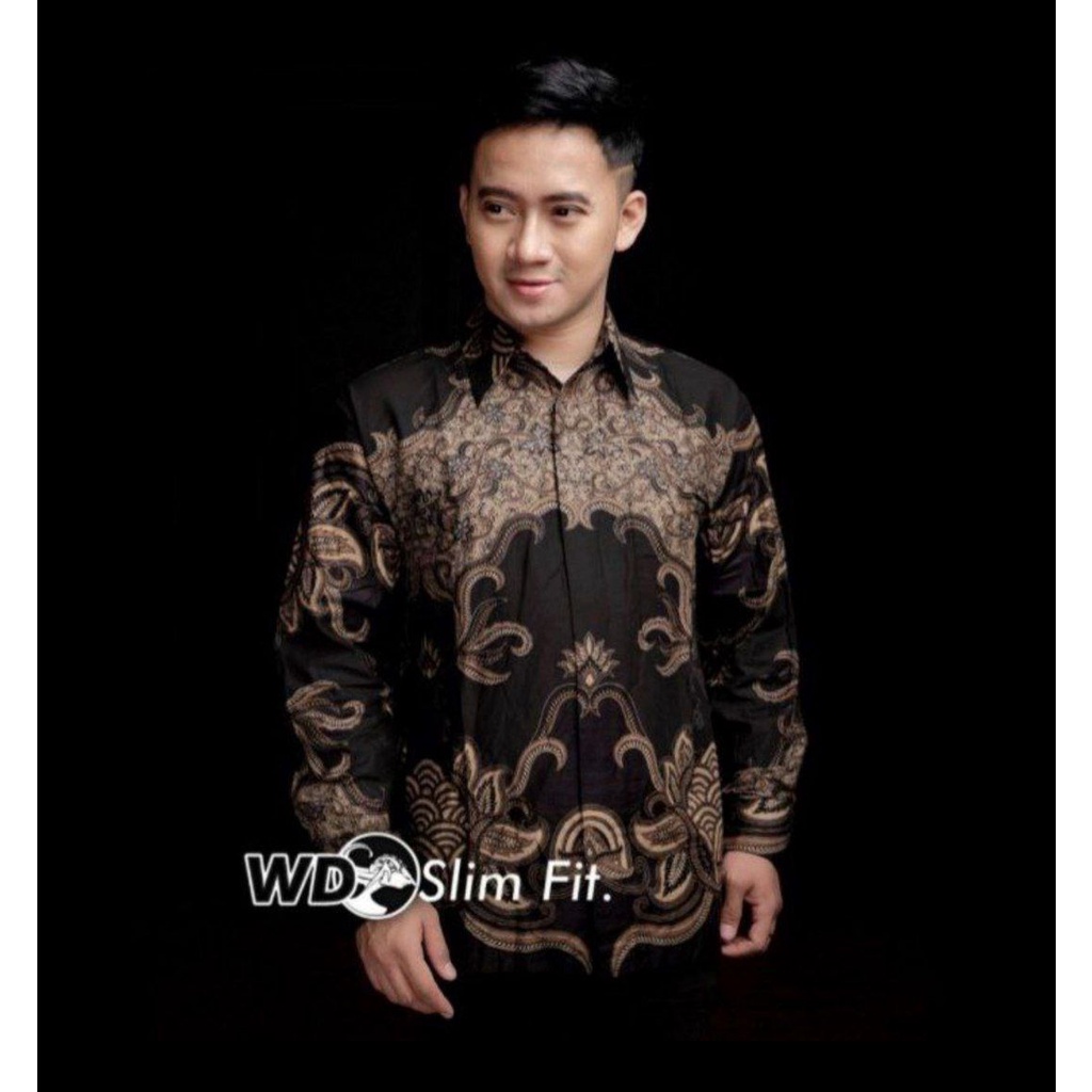 NEW ARRIVAL DISTRO KEMEJA BAJU BATIK PRIA LENGAN PANJANG PRIA COWO COWOK BORDIR SOGAN HRB026 MODERN