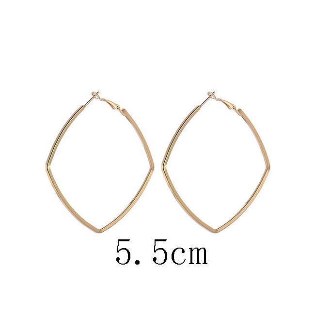 LRC Anting Tusuk Fashion  Square Shape Decorated Earrings E87321