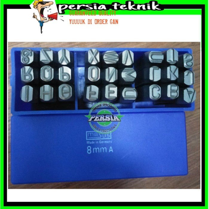 TST | ketok huruf-huruf ketok masus germany 8 mm a-z