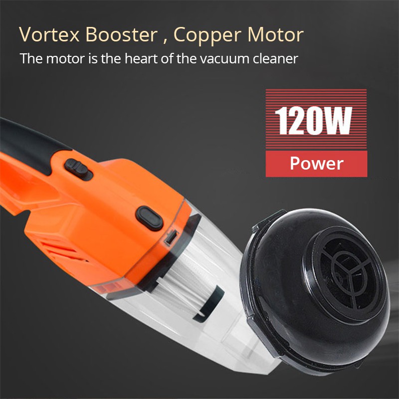 Vacuum Cleaner Penyedot Debu Mobil 120W with LED Light - C37457 - Black