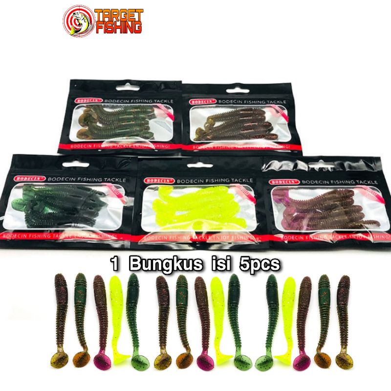 Softlure Cacing 80mm isi 5pcs - Umpan Casting Gabus Kakap Kerapu Soft Lure 8 CM