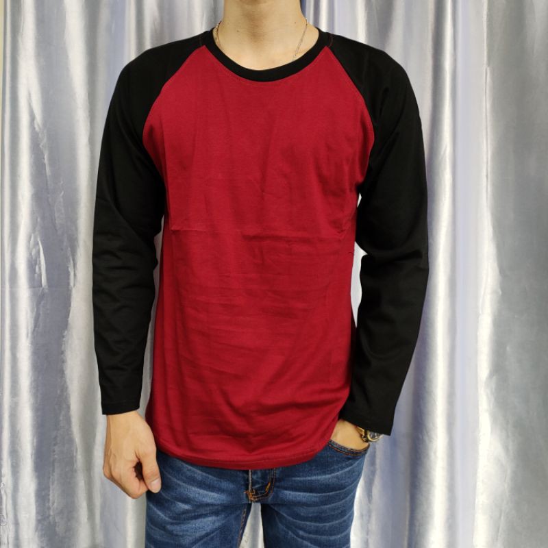 koas reglan polos panjang MARON-HITAM dewasa uk M L XL XXL