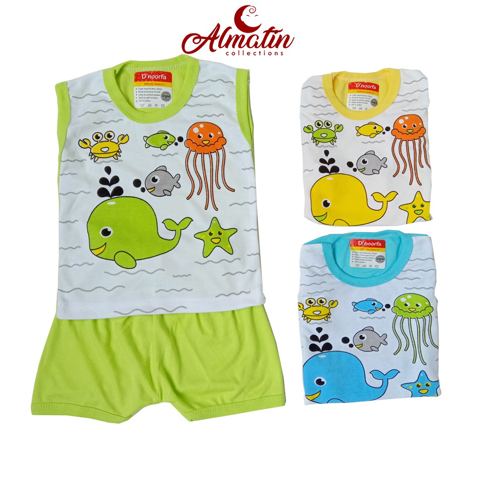 3 STEL SETELAN BAJU BAYI TANGAN KUTUNG